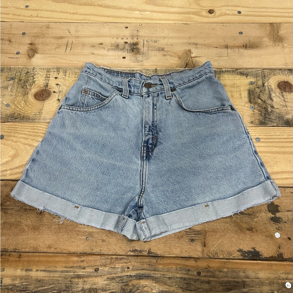 VTG Levis 954 Orange Tab High Rise Cuffed Blue Jean Denim Shorts in Size 3